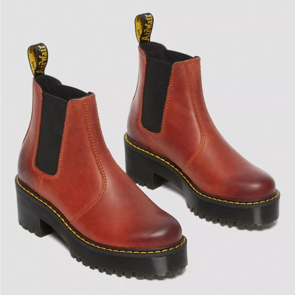 Dr. Martens Platform Chelsea Rometty in Wyoming Brick Red